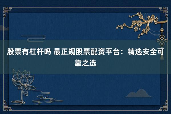 股票有杠杆吗 最正规股票配资平台：精选安全可靠之选