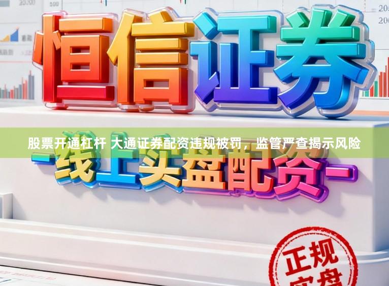股票开通杠杆 大通证券配资违规被罚，监管严查揭示风险